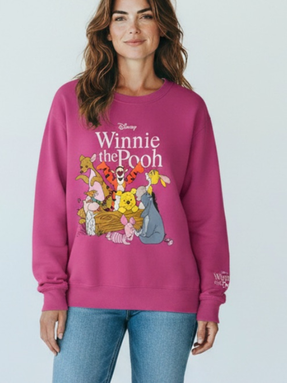 Disney Winnie the Pooh Fuchsia Crewneck Sweatshirt